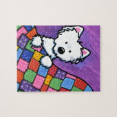 KiniArt Westie over Quilt Legpuzzel (Horizontaal)