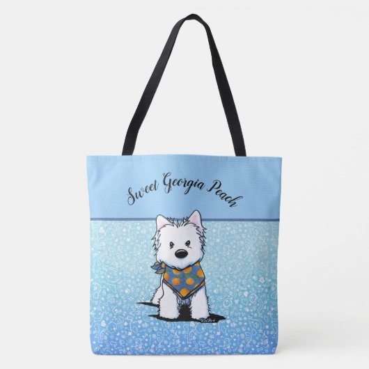 KiniArt Westie Peach Tote Bag (Voorkant)