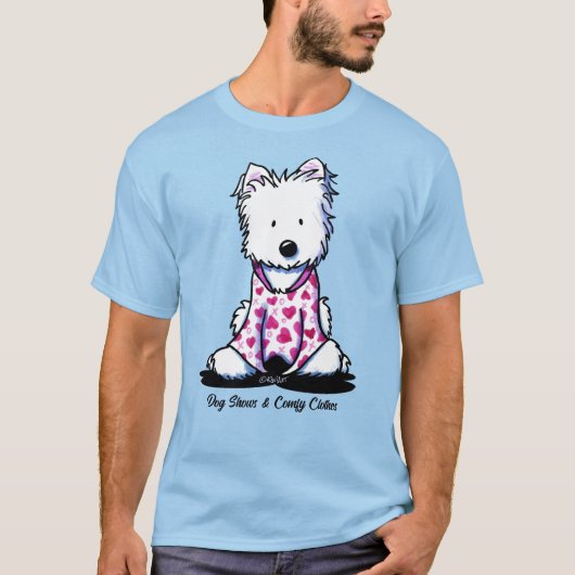KiniArt Westie PJs Valentijn T-Shirt (Voorkant)