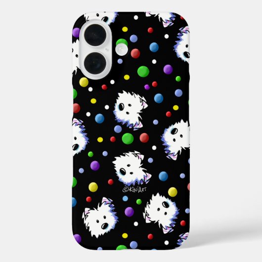 KiniArt Westie Polka Dot Case-Mate iPhone Case (Achterkant)