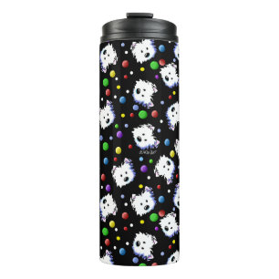 KiniArt Westie Polka Dot Thermosbeker