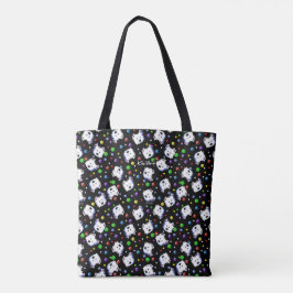 KiniArt Westie Polka Dot Tote Bag
