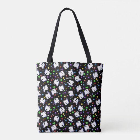 KiniArt Westie Polka Dot Tote Bag (Achterkant)