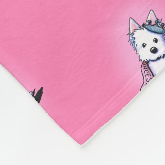 KiniArt Westie Prinses Fleece Deken (Hoek)