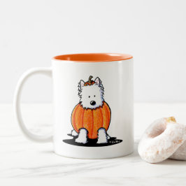 KiniArt Westie Punkin' Tweekleurige Koffiemok