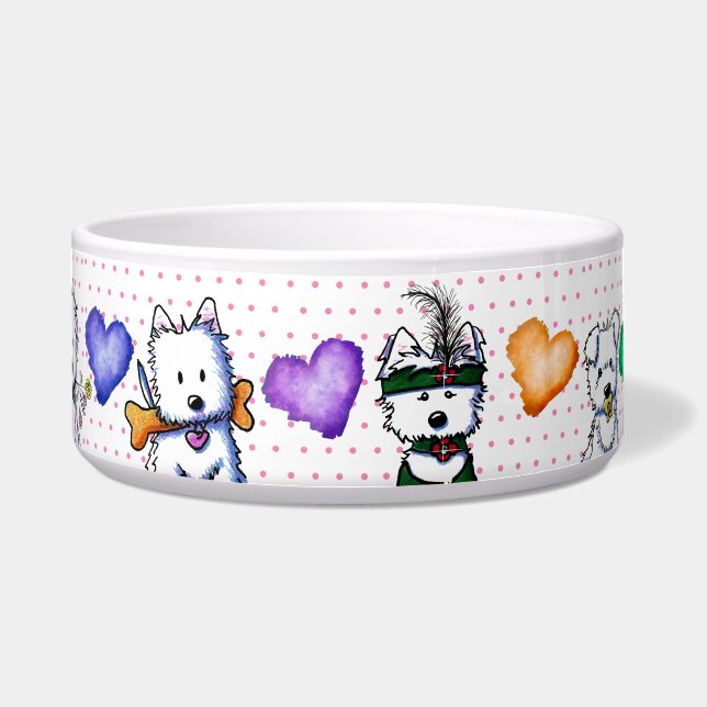 KiniArt Westie Puppy Love Pet Bowl Voerbakje (Voorkant)