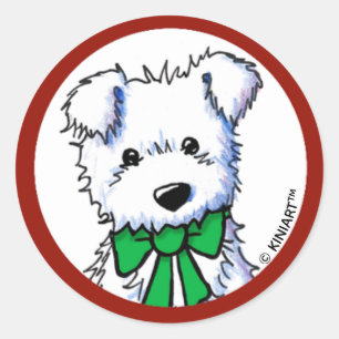 KiniArt Westie Puppy Ronde Sticker
