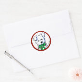 KiniArt Westie Puppy Ronde Sticker (Envelop)