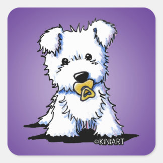 KiniArt Westie Puppy Vierkante Sticker