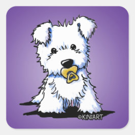 KiniArt Westie Puppy Vierkante Sticker