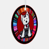 KiniArt Westie Quinceañera Metalen Ornament (Voorkant Rechts)