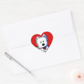 KiniArt Westie Red Heart Stickers (Envelop)