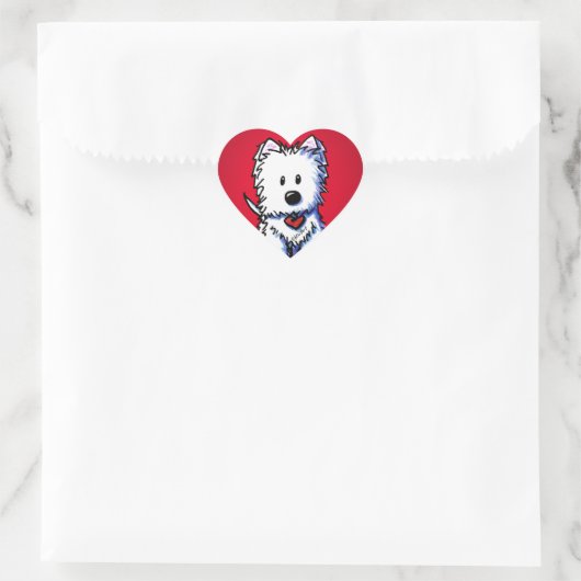 KiniArt Westie Red Heart Stickers (Tas)