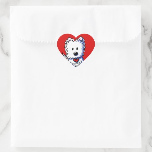 KiniArt Westie Red Heart Stickers (Tas)