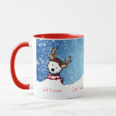 KiniArt Westie Reindeer kerstMok Mok (Links)