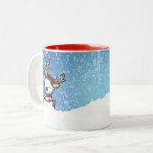 KiniArt Westie Reindeer kerstMok Tweekleurige Koffiemok (Voorkant links)