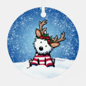 KiniArt™ Westie Reindeer Metal Ornament (Achterkant)