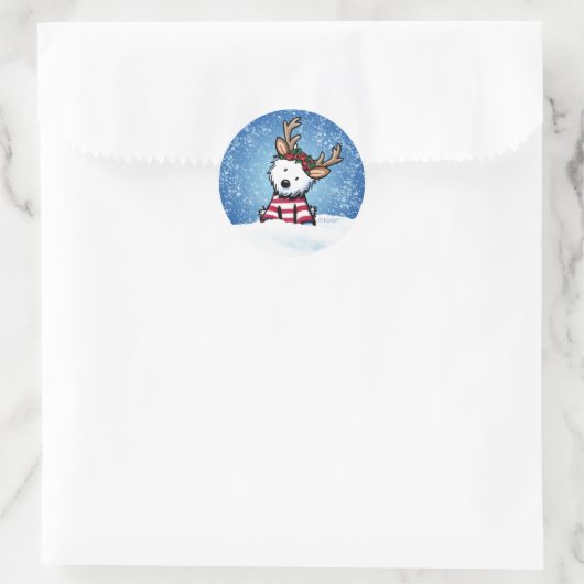 KiniArt Westie Reindeer Stickers (Tas)