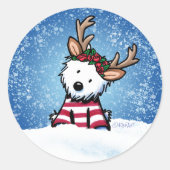 KiniArt Westie Reindeer Stickers (Voorkant)