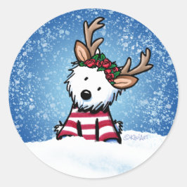 KiniArt Westie Reindeer Stickers