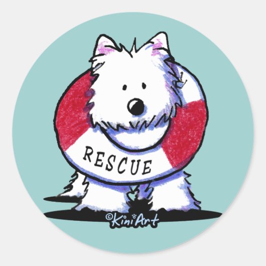 KiniArt Westie Rescue Stickers (Voorkant)