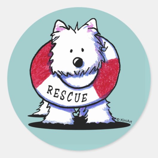 KiniArt WESTIE Rescue Stickers (Voorkant)