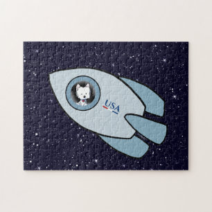 KiniArt Westie Rocket Dog Jigzaag Puzzle Legpuzzel