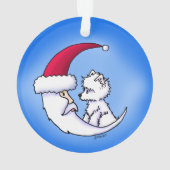 KiniArt Westie Santa Moon Ornament (achterkant)