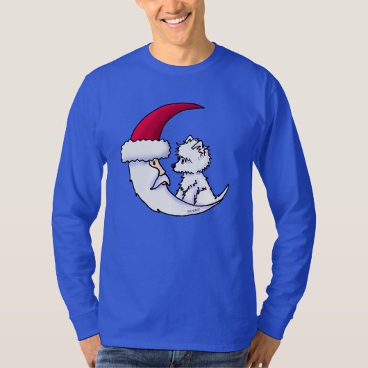 KiniArt Westie Santa Moon T-shirt (Voorkant)