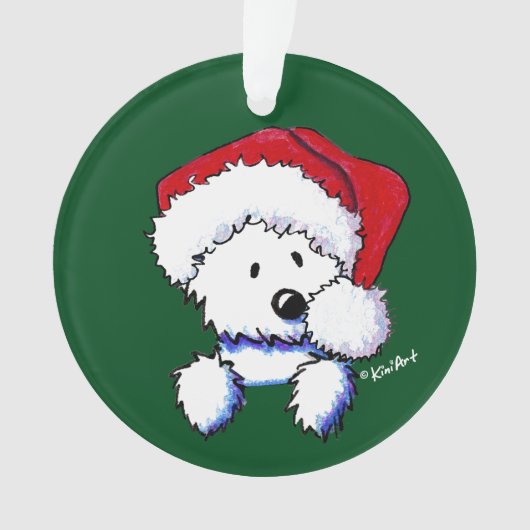 KiniArt Westie Santa Ornament (voorkant)