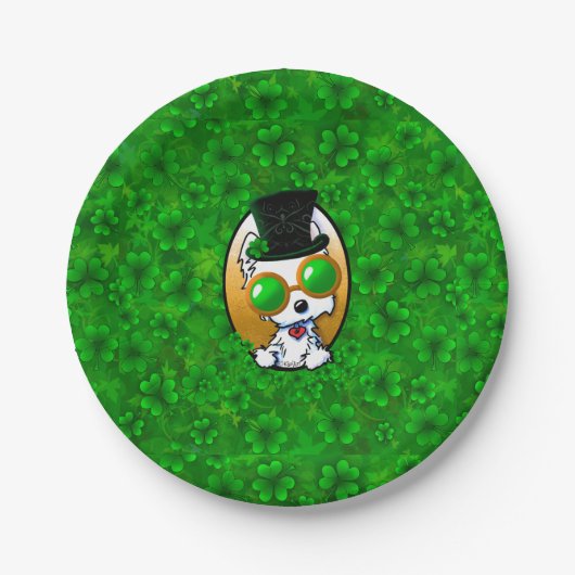 KiniArt Westie Shamrock Paper Bord (Voorkant)