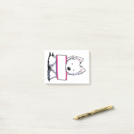 KiniArt Westie Sign Post-it® Notes (Op bureau)