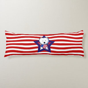 KiniArt Westie Star & Stripes Lichaamskussen