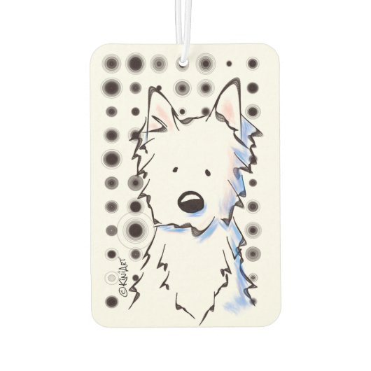 KiniArt Westie Stippen Luchtverfrisser (Achterkant)