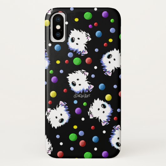 KiniArt Westie Stippenpatroon Case-Mate iPhone Case (Achterkant)