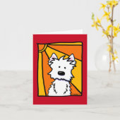 KiniArt Westie Sunshine Kaart (Gele Bloem)
