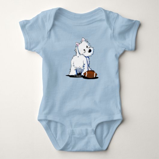 KiniArt Westie Tailgate Baby Bodywarmer Romper (Voorkant)
