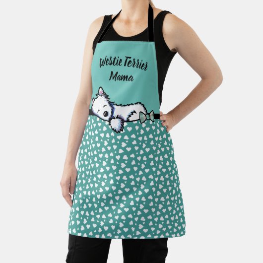 KiniArt Westie Terrier All-Over Print Apron Schort (Insitu)