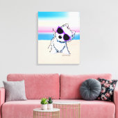 KiniArt Westie Terrier Beach Dog Canvas Afdruk (Insitu (Woonkamer))