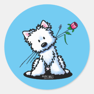 KiniArt Westie Terrier Classic Round Sticker