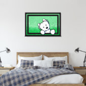 KiniArt Westie Terrier Dog Art Canvas Afdruk (Insitu (Slaapkamer))