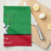 KiniArt Westie Terrier Kerstmis Theedoek (Quarter Fold)