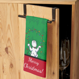 KiniArt Westie Terrier Kerstmis Theedoek