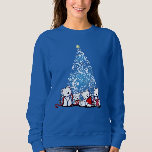 KiniArt Westie Terrier Kerstmis Trui (Voorkant)