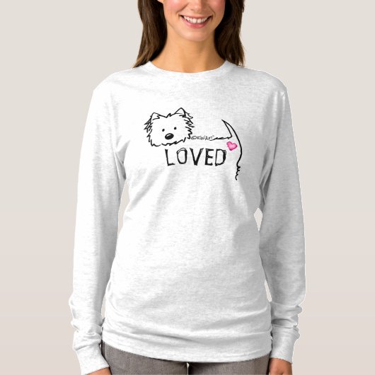 KiniArt Westie Terrier LOVE T-Shirt (Voorkant)