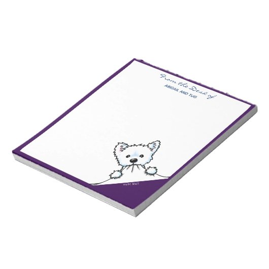 KiniArt Westie Terrier-notities Notitieblok (Linkerzijde)