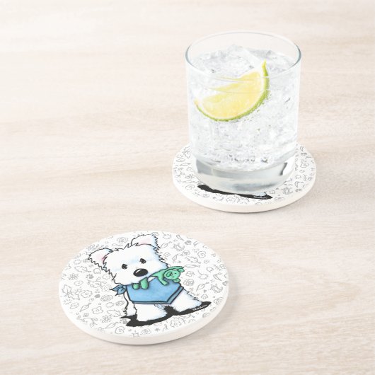 KiniArt Westie Terrier Onderzetter (Zijkant)