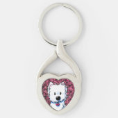 KiniArt Westie Terrier Sleutelhanger (Voorkant)