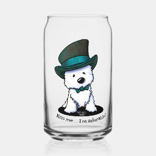 KiniArt Westie Terrier St. Paddy's Blikvorm Glas