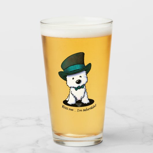 KiniArt Westie Terrier St. Paddy's Glas (Voorkant gevuld)